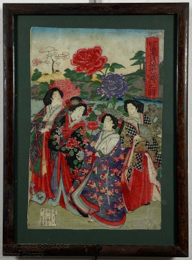 Toyohara Kunichika - Favoritky u dvora